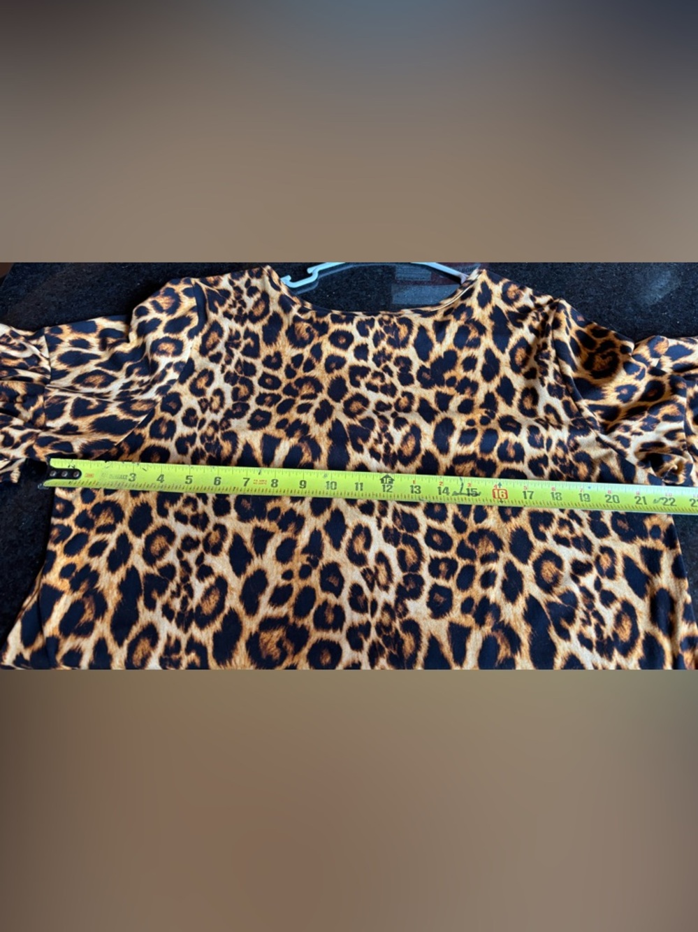Leopard Print Ruffle Sleeve Blouse - Gold/Black - Picture 4 of 4